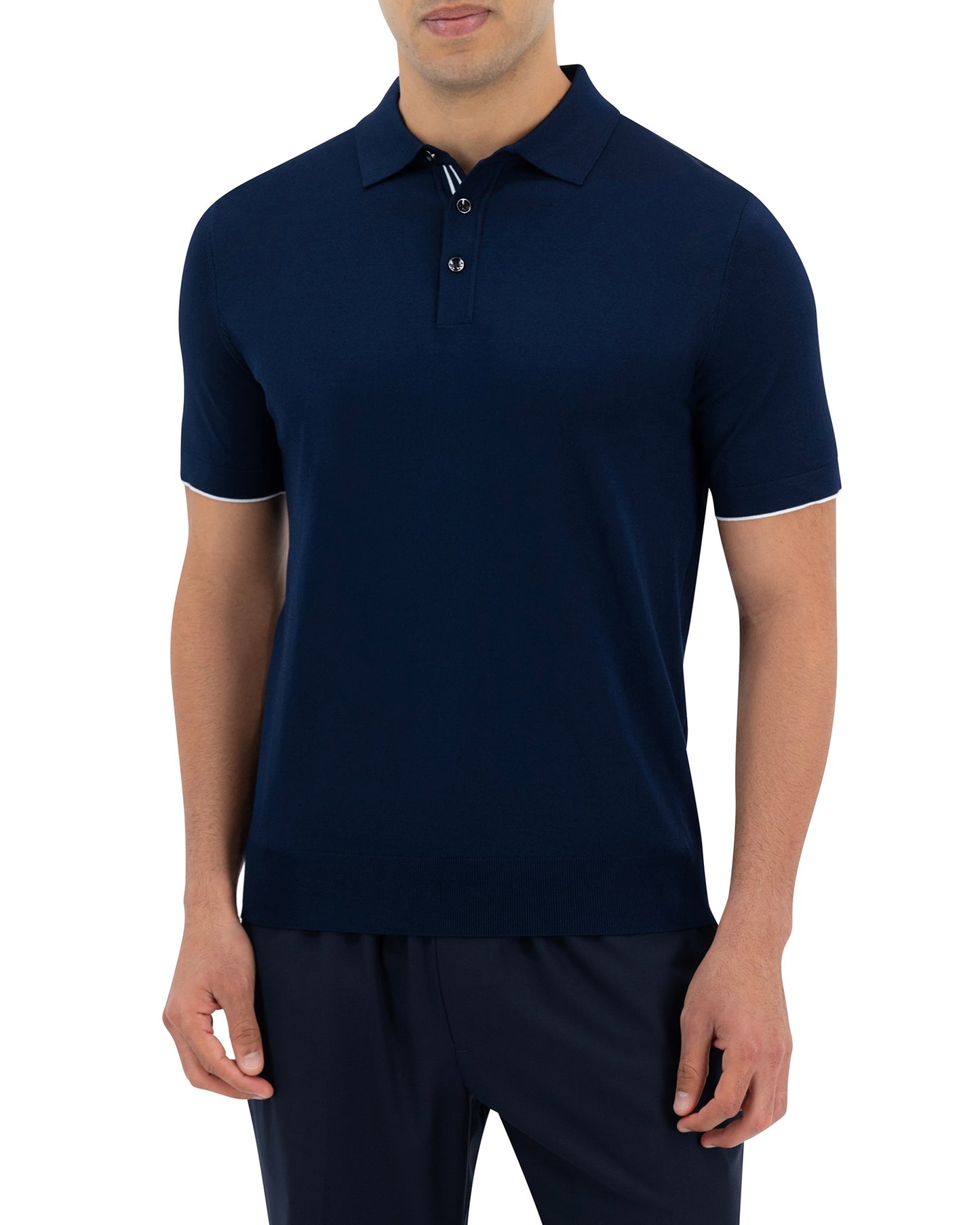 NIDO KNIT POLO - MARINO