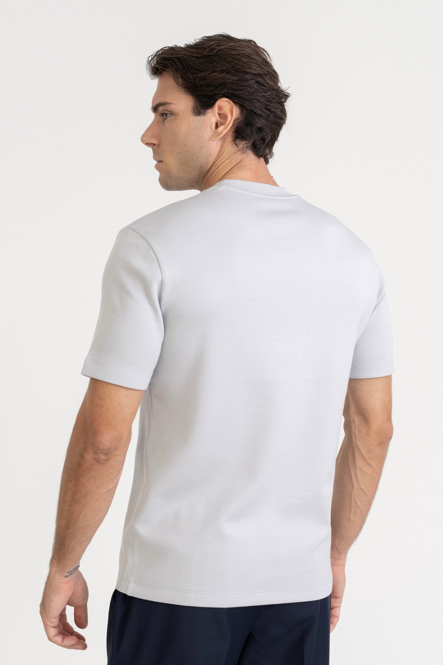 WOOL BLEND T-SHIRT - GLACIER GREY