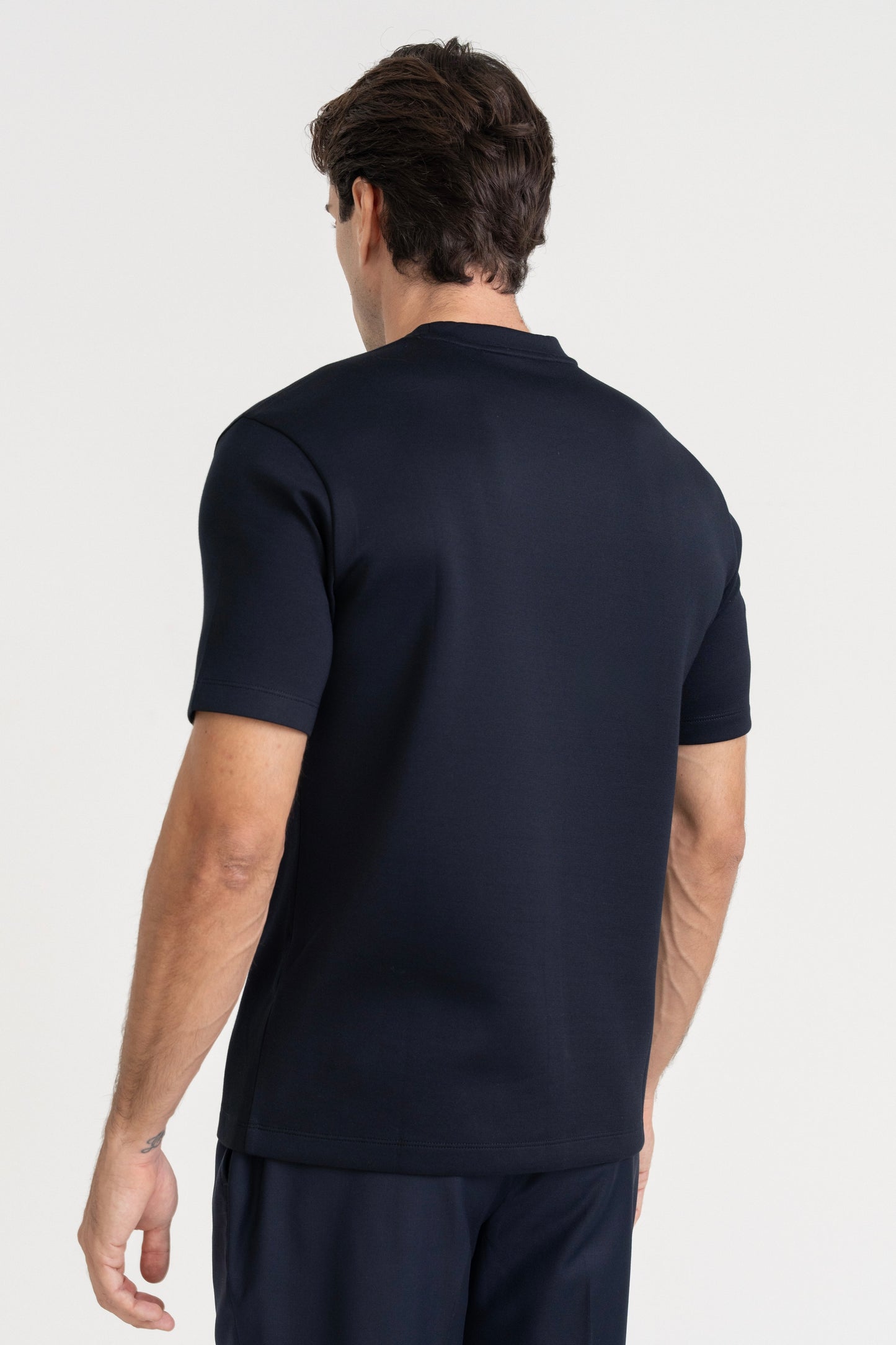 WOOL BLEND T-SHIRT - NAVY