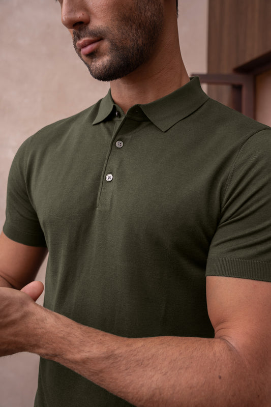 SIERRA KNIT POLO - BOSQUE