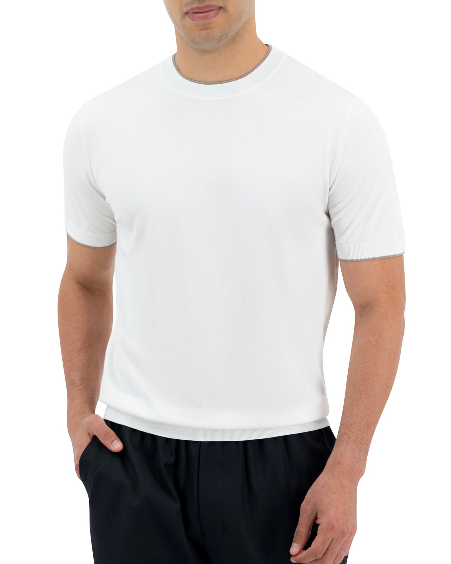 LINEA KNIT T-SHIRT - WHITE