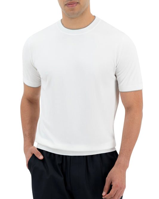 LINEA KNIT T-SHIRT - WHITE