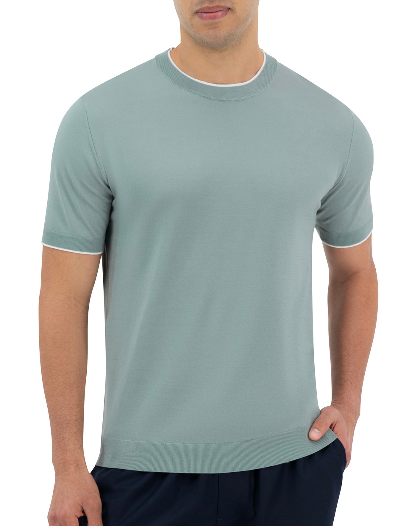 LINEA KNIT T-SHIRT - SEAFOAM