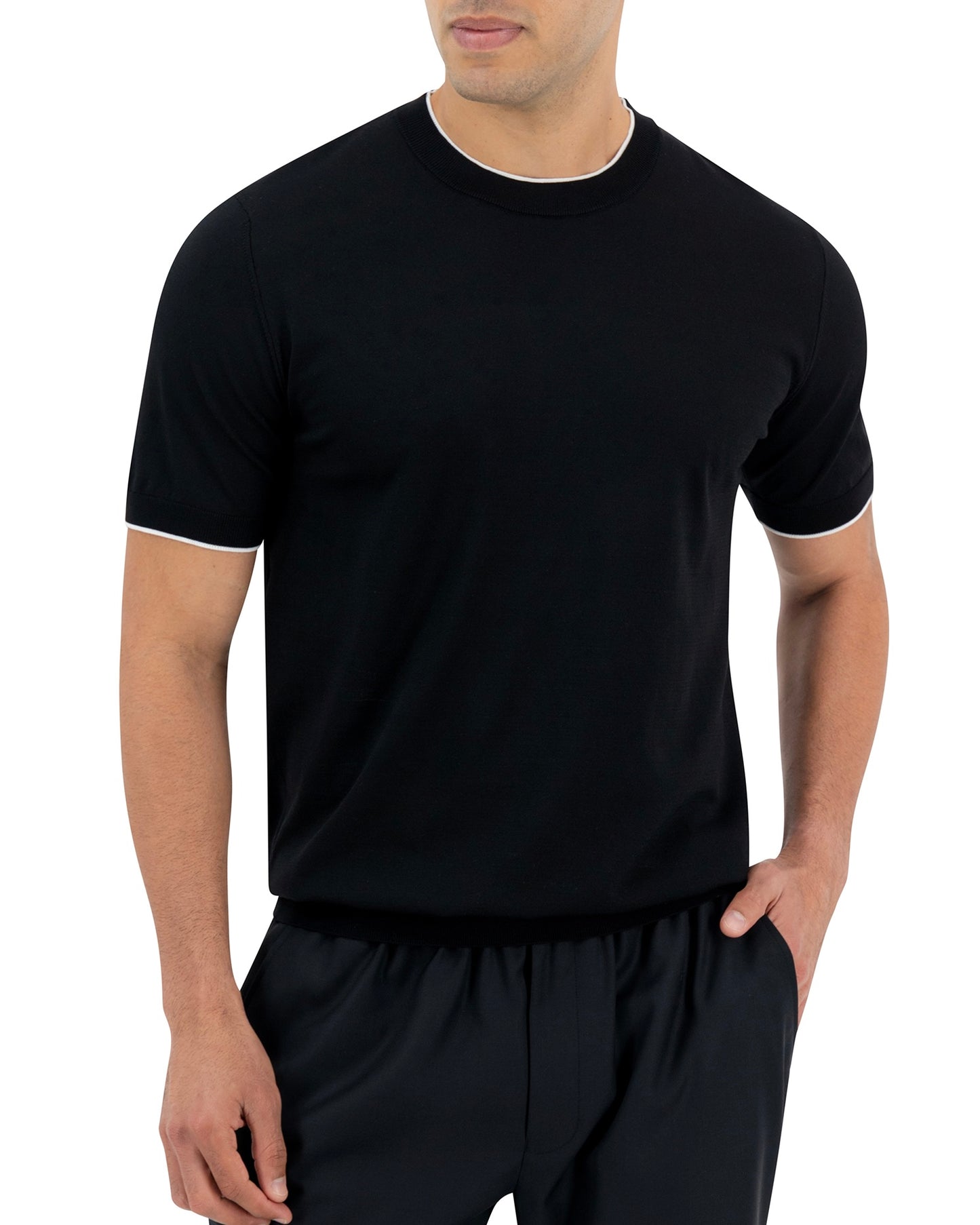 LINEA KNIT T-SHIRT - BLACK