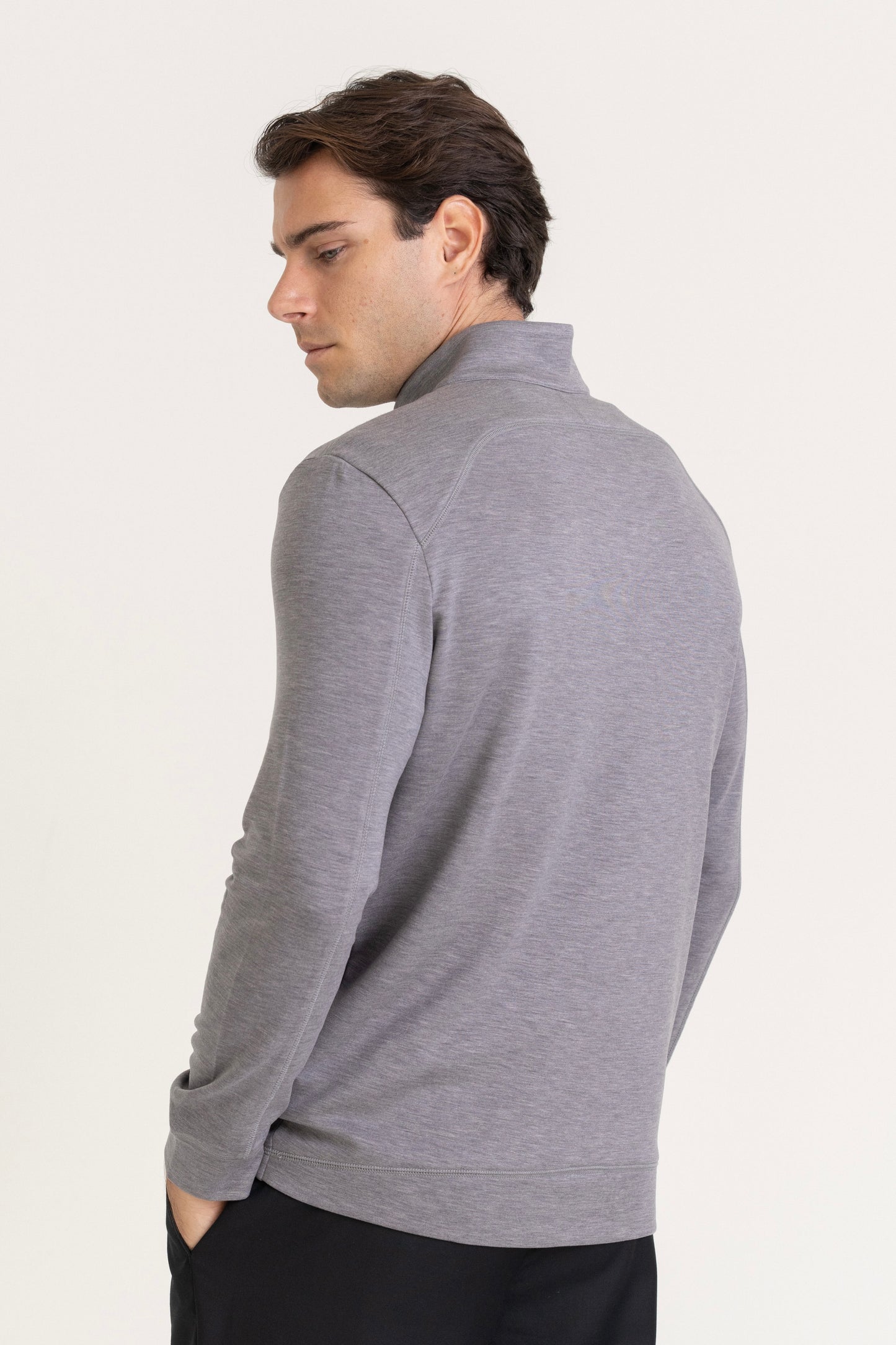 QUARTER ZIP PULLOVER - GREY