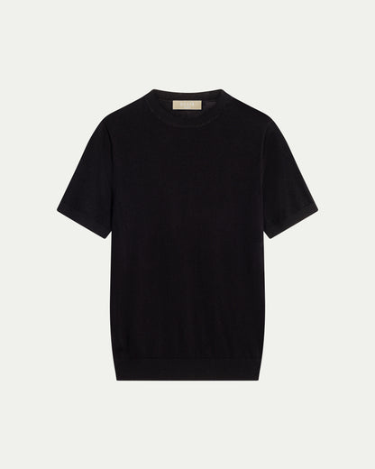 MERINO WOOL T-SHIRT - BLACK