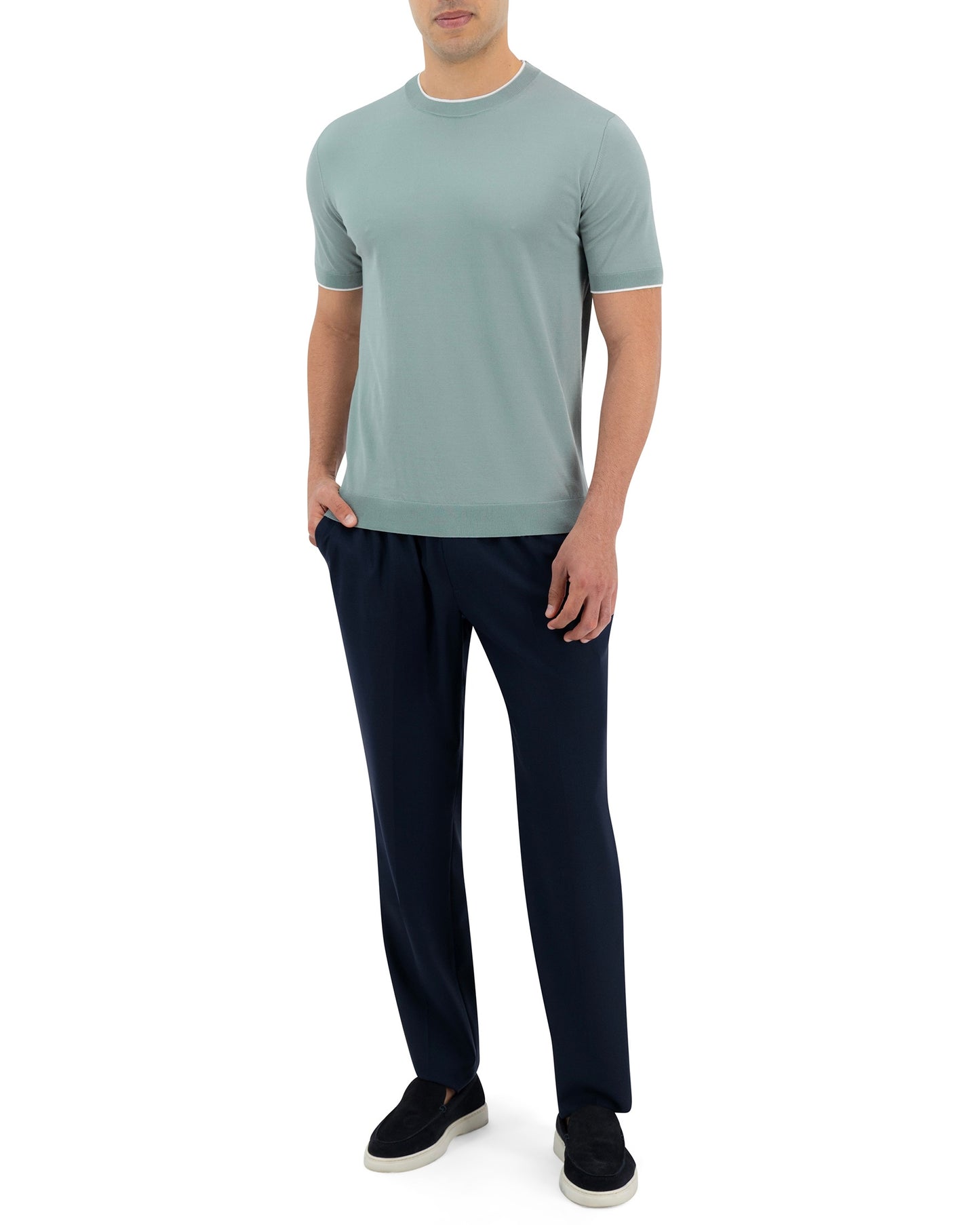 LINEA KNIT T-SHIRT - SEAFOAM