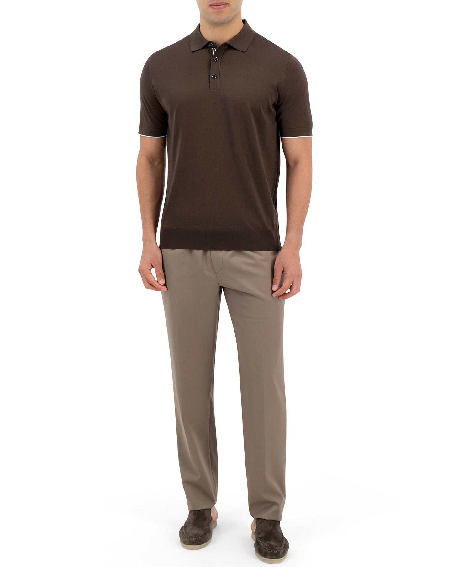 NIDO KNIT POLO - MOCHA