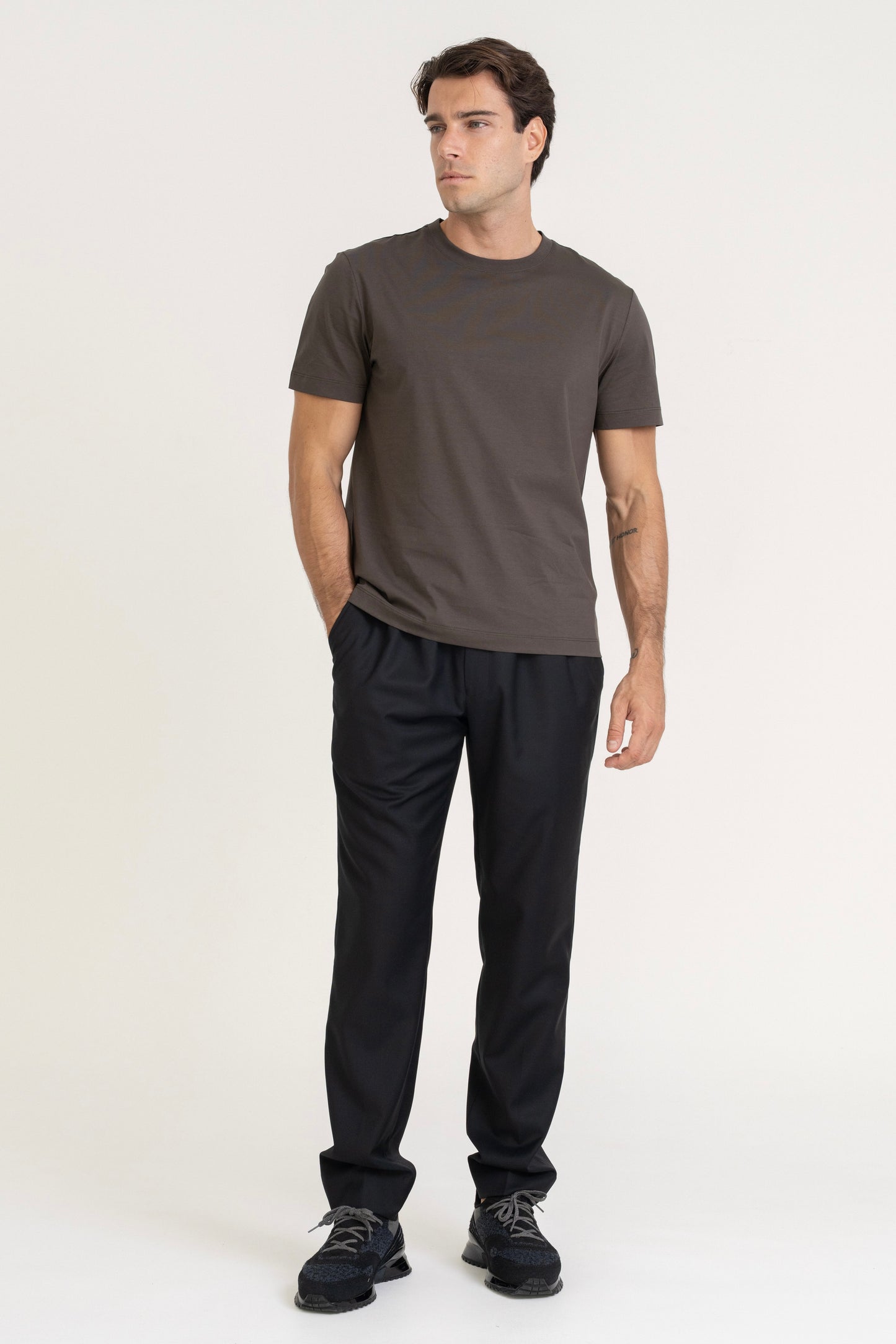 BASIC COTTON T-SHIRT - DARK OLIVE