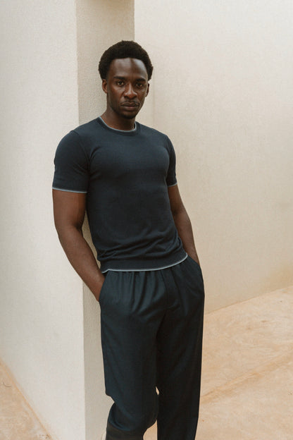 FRONTERA KNIT T-SHIRT - MARINO