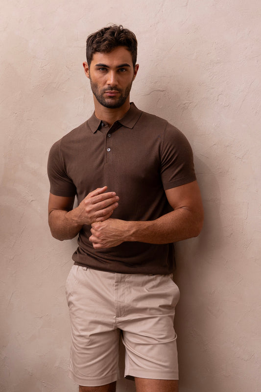 SIERRA KNIT POLO - TIERRA