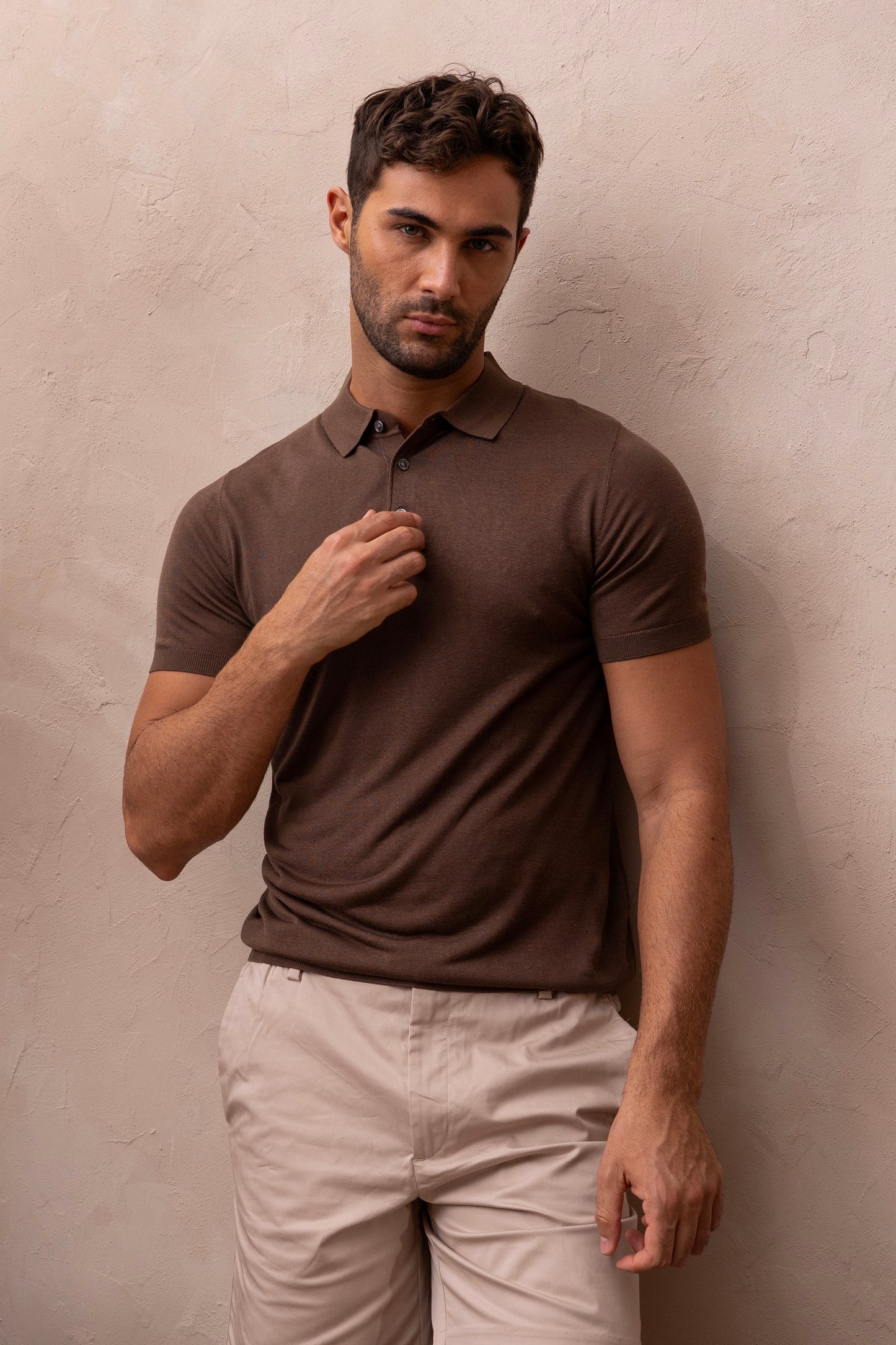 SIERRA KNIT POLO - TIERRA