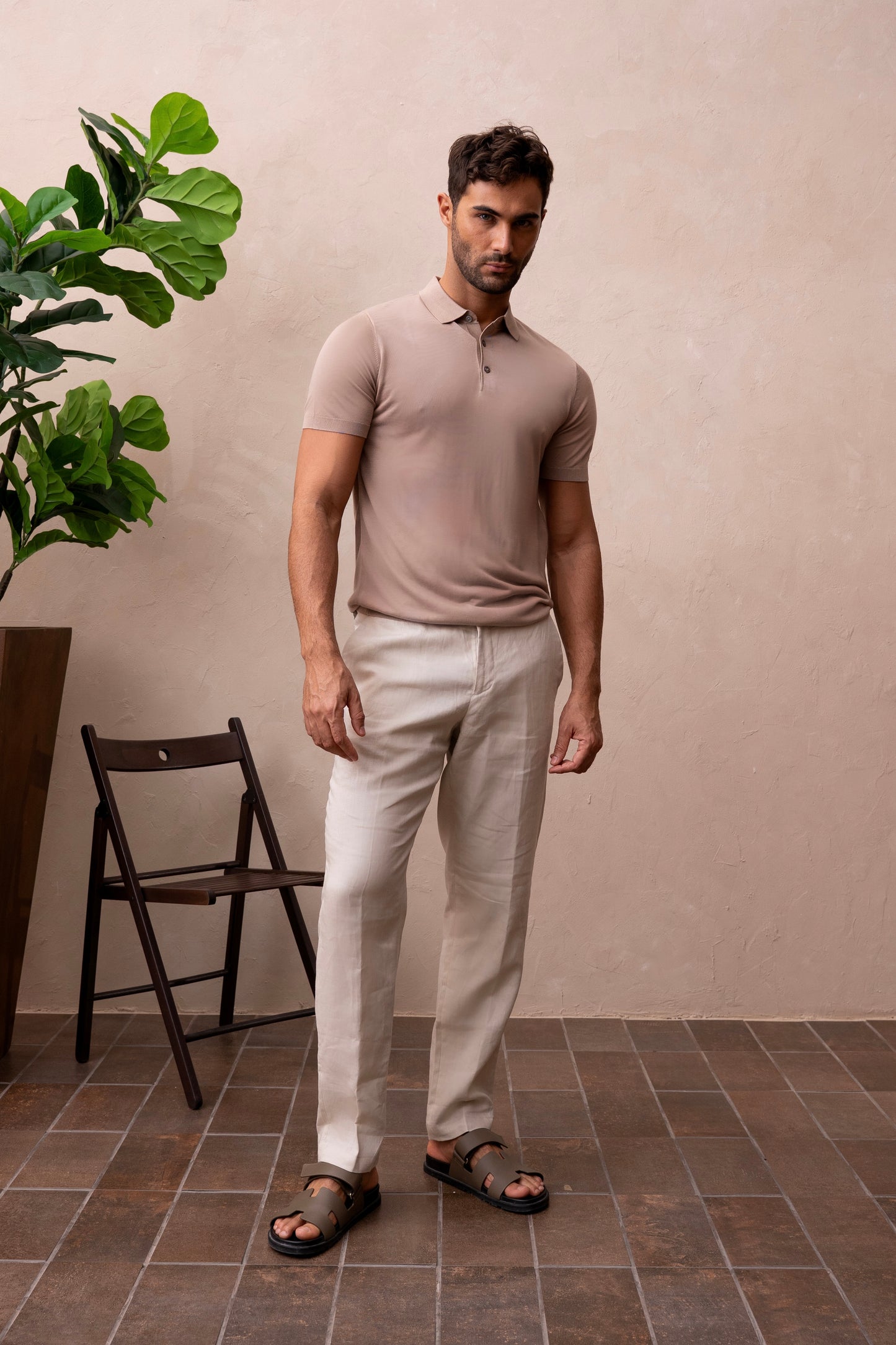SIERRA KNIT POLO - CON LECHE