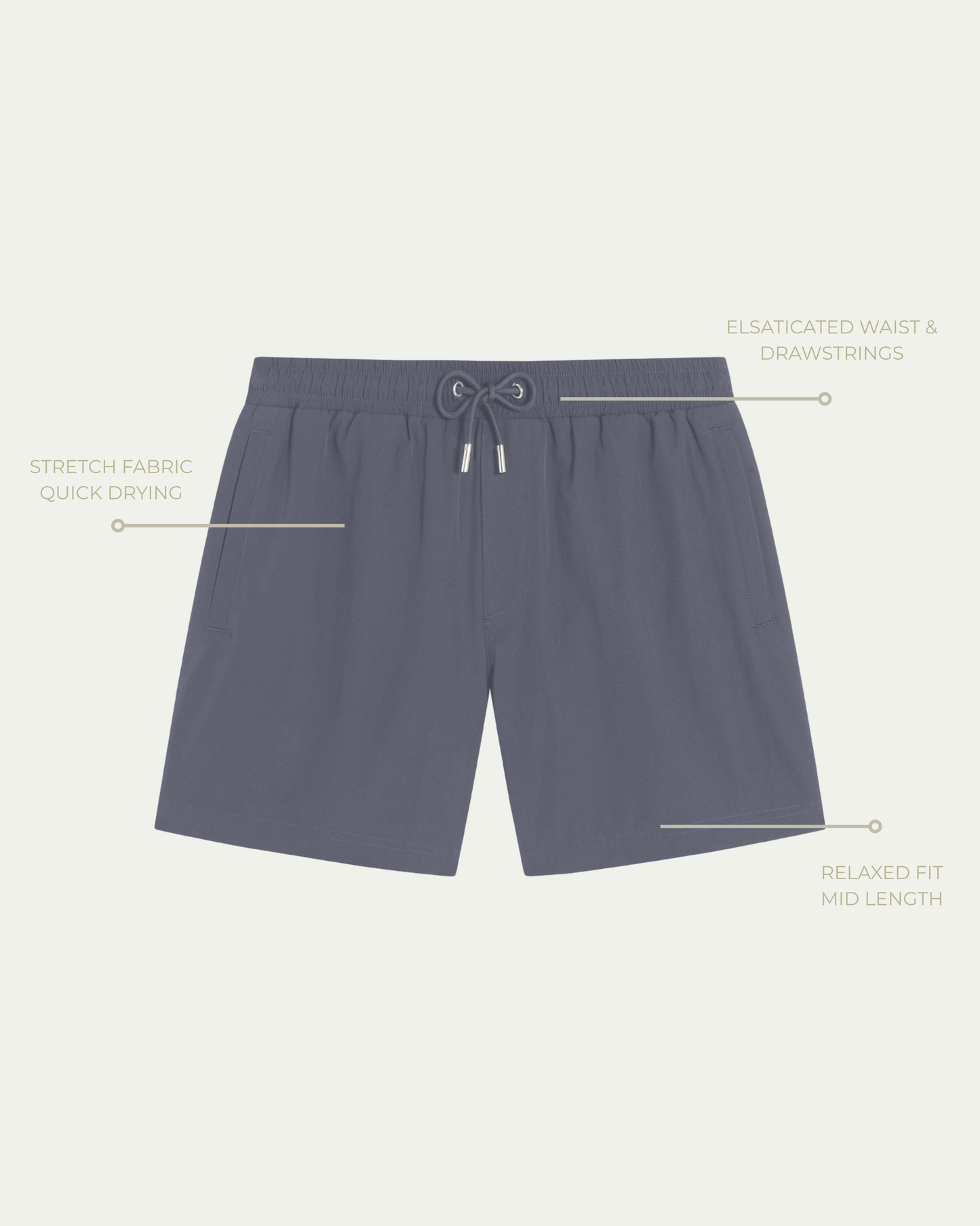 BRISA SWIM SHORTS - BLUE STONE