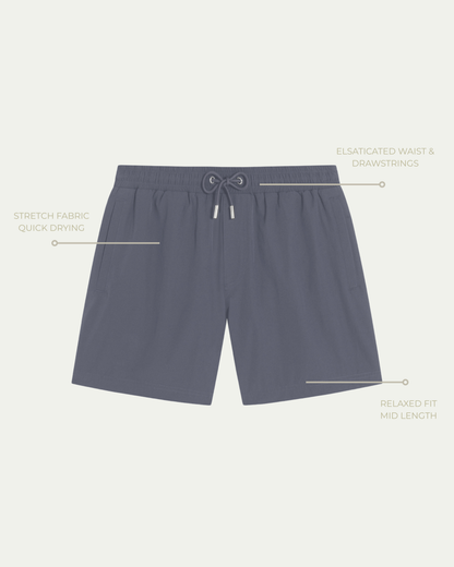 BRISA SWIM SHORTS - BLUE STONE