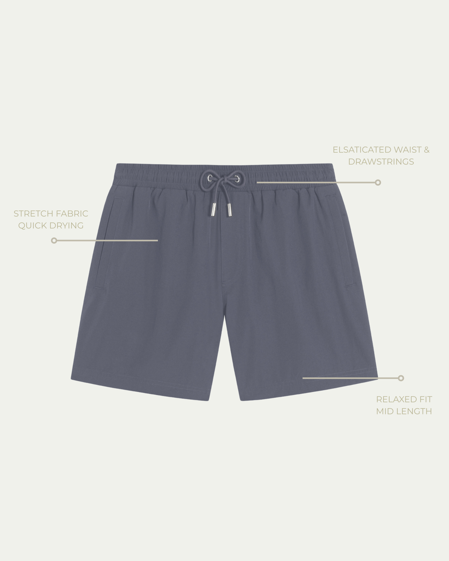 BRISA SWIM SHORTS - BLUE STONE